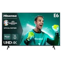 Produktbild: Hisense 50E6NT 127cm (50 Zoll) Fernseher, 4K UHD Smart TV, Precision Colour, HDR, Dolby Vision, 60Hz, Triple Tuner DVB-C/S/S2/T/T2, WiFi, HDMI 2.1, Bluetooth, Alexa Built-in, Schwarz, (2024)