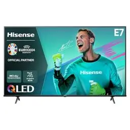 Produktbild: Hisense 58E7NQ 146 cm (58 Zoll) Fernseher, 4K UHD, QLED, HDR10, HDR10+ decoding, HLG, Dolby Vision Atmos, 60Hz Panel, Smooth Motion, Bluetooth, Alexa Built-in, VIDAA Voice, Schwarz (2024)