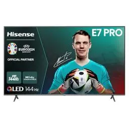 Produktbild: Hisense 55E7NQ Pro 139 cm (55 Zoll) Fernseher, 4K UHD, QLED, Smart TV, Total HDR, Dolby Vision IQ Atmos, 144Hz (VRR), HDMI 2.1, Game Mode PRO, Triple Tuner, Alexa Built-In, Dunkelgrau, (2024)