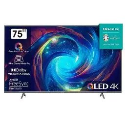 Produktbild: Hisense 75E7KQ PRO 189cm (75 Zoll) Fernseher, 4K UHD, QLED, Smart TV, HDR, Dolby Vision IQ, 144Hz (VRR), HDMI 2.1, Game Mode PRO, Triple Tuner, Alexa Built-In, Dolby Atmos, Dunkelgrau (2023)