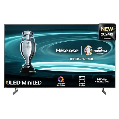 Produktbild: Hisense 75U6NQ 189 cm (75 Zoll) Fernseher 4K Mini LED ULED HDR Smart TV, 60Hz, HDMI 2.0, Game Mode Plus, Dolby Vision & Atmos, Bluetooth, Alexa Built-in, Anthrazit, (2024)