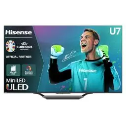 Produktbild: Hisense 75U7NQ 189cm (75 Zoll) Fernseher, 4K Mini LED ULED HDR Smart TV, Quantum Dot, 120Hz/ 144Hz VRR, HDMI 2.1, Game Mode Pro, Dolby Vision IQ & Atmos, Bluetooth, Alexa Built-in, Anthrazit, (2024)