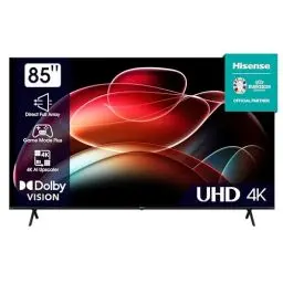 Produktbild: Hisense 85E6KT 215 cm (85 Zoll) Fernseher, 4K UHD, HDR, Dolby Vision, Triple Tuner DVB-C/S/ S2/ T/ T2, Smart-TV, Bluetooth, WiFi, Alexa Built-In, DTS Virtual X, Hotel Mode, Schwarz