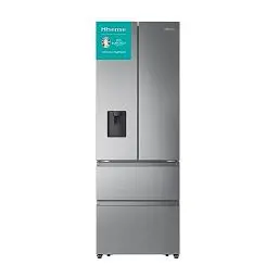 Produktbild: Hisense RF632N4WIE French Door Kühl-Gefrierkombination/ NoFrostPlus/ Inverter-Kompressor/ Wasserspender/ CrispZone/ 200 cm/ Kühlteil 336 l/ Gefrierteil 149 l/ 38 dB/ 295 kWh/ Jahr/ Inox-Look