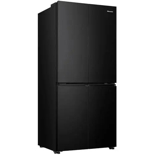 Produktbild: Hisense RQ5P470SAFD Cross-Door Kühl-Gefrier-Kombination, 304 Liter Kühlteil, 179 Liter Gefrierteil, Total NoFrost, Wifi, Multi AirFlow, FastFreeze, Energieeffizienzklasse D, 178,5cm x 79,4cm, schwarz