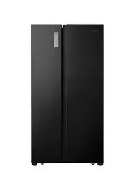 Produktbild: Hisense RS677N4BFD Side by Side Kühl-Gefrierkombination/ Inverter-Kompressor/ Flaschenablage/ 2 FreshZone/Gemüsefach / Kühlteil 334 l/ Gefrierteil 185 l/ 41 dB/ 247 kWh/ Jahr, Schwarz