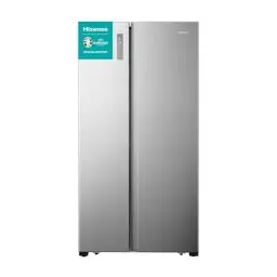 Produktbild: Hisense RS677N4BID Side by Side Kühl-Gefrierkombination/Inverter-Kompressor/Flaschenablage/FreshZone/Gemüsefach/Kühlteil 334 l/Gefrierteil 185 l/ 41 dB/ 247 kWh/Jahr, Inox