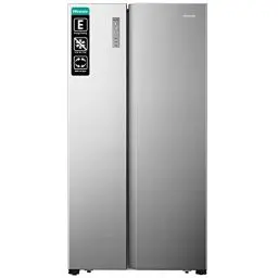 Produktbild: Hisense RS677N4BIE Side-by-Side Kühl-Gefrierkombination/ NoFrostPlus/ Multiflow 360°/ SuperCool/ BigBox/ 179,3 cm/ Kühlteil 334 l/ Gefrierteil 185 l/ 42 dB/ 309 kWh/ Jahr/ Inox-Look