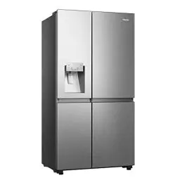 Produktbild: Hisense RS818N4TIE Side-by-Side Kühl-Gefrierkombination /179 cm/Inverter Kompressor/Total NoFrost/Multi Air Flow/Wasserspender mit Wassertank/Kühlteil 417 l/Gefrierteil 215 l/Inox-Look, Edelstahl