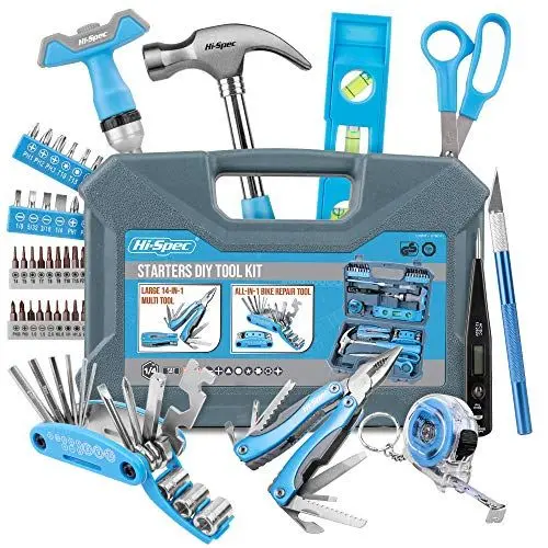 Produktbild: Hi-Spec 48-tlg. Blaues Werkzeugset in Werkzeugkoffer Freizeit-Set für Fahrradreparatur und Camping passend für Studenten, Starter oder Auszubildene, Naturfreunde