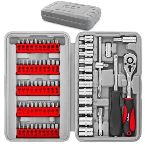 Produktbild: Hi-Spec 79-tlg Kompakt-Werkzeugset mit Schraubendreherbits, 1/4