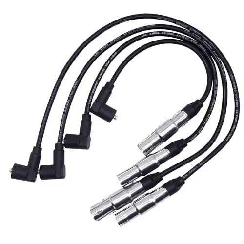 Produktbild: HISports 4 x Zündleitungssatz 223H200 Zündkabel Kompatibel mit A3 A4 IV Ersetzt 06A905409H, 06A905409A, 06A905409E