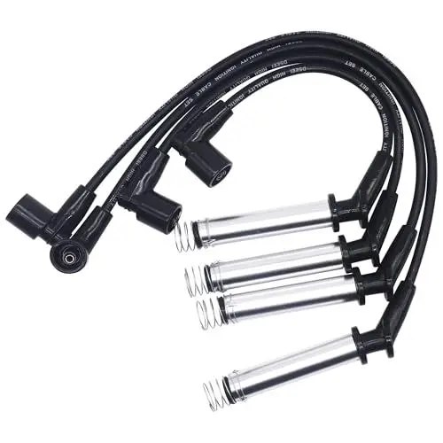 Produktbild: HISports 4 x Zündleitungssatz zündkabelsatz 90486611 Zündkabel Kompatibel mit Astra Combo Kasten/MPV Vectra A 86 87 Vectra A CC 88 89