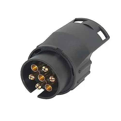 Produktbild: HISports Adapter Anhänger 7 auf 13 Polig 12V Wasserdicht für PKW LKW Wohnwagen Truck Caravan Anhängerkupplung 7 Pol auf 13 Anhängeradapter Trailer Adapter - Auto zu Hänger