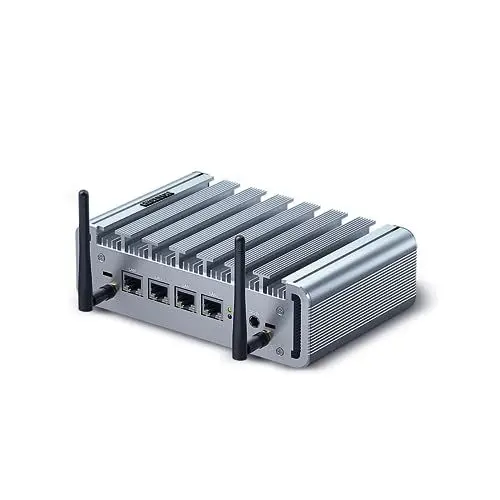 Produktbild: HISTTON Firewall Mini PC Micro Firewall Appliance Fanless PC 2.5GbE LAN Gigabit Celeron J4125 Router PC, 8GB RAM 128GB SSD, OPNsense Firewall PC AES-NI, HD, VGA, SIM Slot, Compatible with Pfsense