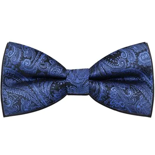 Produktbild: HISUNBEN Fliege Herren, Klassische Einfarbig Fliegen für Männer, Schmale Smoking Fliege Schleife mit Haken, Einstellbar Bow Tie für Hochzeit Party(Blau)