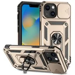 Produktbild: Hitaoyou für iPhone 15 Hülle, iPhone 15 Hülle Kameraabdeckung & Ständer, Stoßfester Hochleistungsschutz in Militärqualität mit magnetischen Handyhüllen für iPhone 15