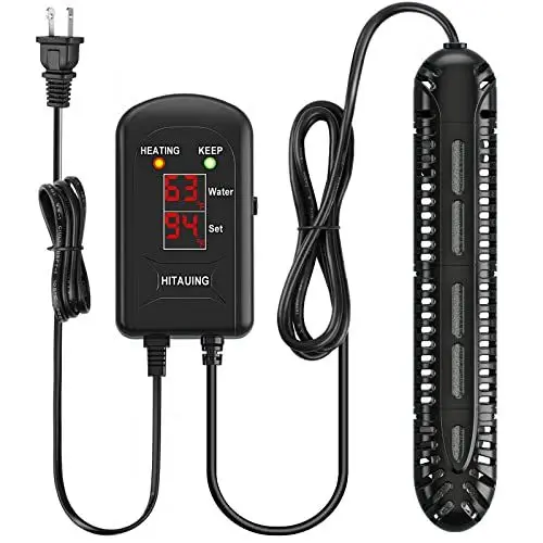 Produktbild: HiTauing Aquarium Heizung, 200W Aquarium Heizstabr mit LED-Digitalanzeige & 5 Sicherheitsschutz, Tauchbare Aquariumheizer mit 2 Saugnäpfen und 5.9Ft Kabel für 20-40 Gallonen Fischbecken.