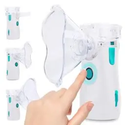 Produktbild: HITHINKMED Inhaliergerät Baby, Ultraschall Vernebler Inhaliergerät Inhalationsgerät für Kinder und Erwachsene, Vernebler Inhaliergerät mit 2 Masken und Mundstück for den Heim- und Reisegebrauch -Grün
