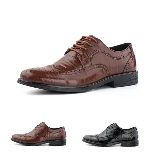 Produktbild: Hitmars Anzugschuhe Herren Derby Schuhe Oxfords Schnürhalbschuhe Männer Klassischer Komfort Schnürschuhe Businessschuhe Braun N3 EU40