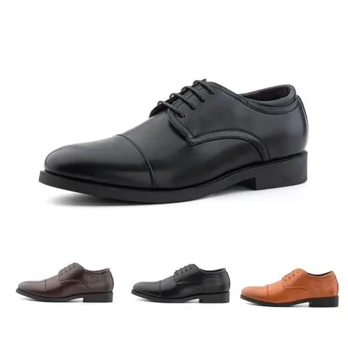 Produktbild: Hitmars Anzugschuhe Herren Derby Schuhe Oxfords Schnürhalbschuhe Männer Klassischer Komfort Schnürschuhe Businessschuhe Schwarz N1 EU46