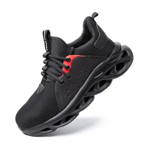 Produktbild: Hitmars Arbeitsschuhe Herren Sicherheitsschuhe Damen Stahlkappe S3 S1 Leicht S2 Arbeits Schuhe Stahlkappenschuhe Schutzschuhe Sicherheitsschuhe Unisex D Schwarz 45