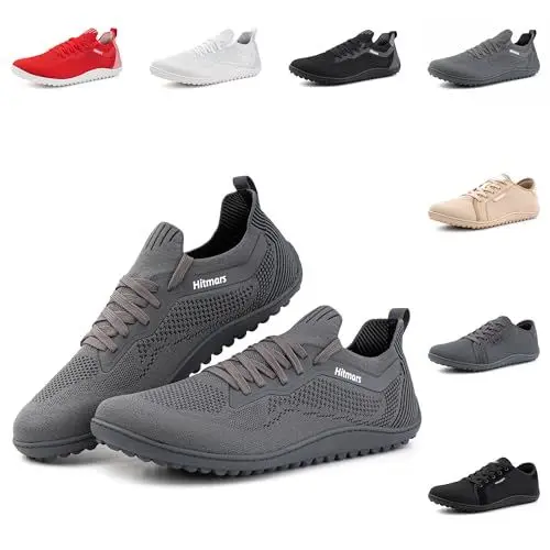 Produktbild: Anokar Barfussschuhe Herren Barfußschuhe Damen Traillaufschuhe Barfuß Schuhe Outdoor Sneaker Trekkingschuhe Fitnessschuhe Zehenschuhe Unisex 1 Grau EU 43