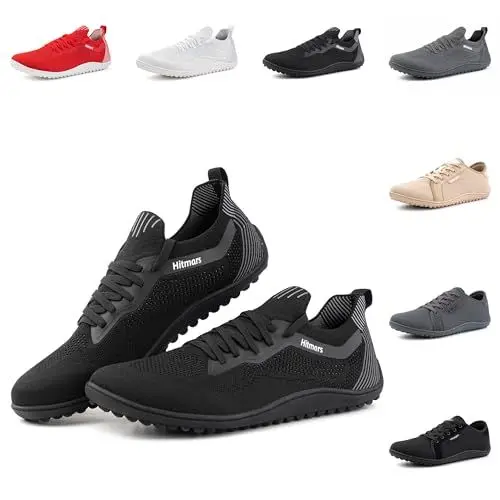 Produktbild: Anokar Barfussschuhe Herren Barfußschuhe Damen Traillaufschuhe Barfuß Schuhe Outdoor Sneaker Trekkingschuhe Fitnessschuhe Zehenschuhe Unisex 1 Schwarz EU 41