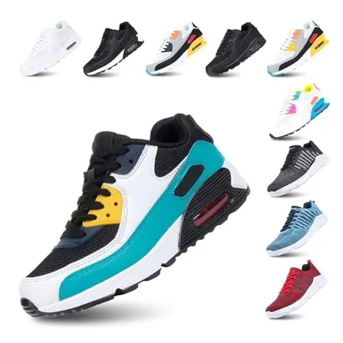 Produktbild: Hitmars Laufschuhe Herren Damen Turnschuhe Licht Dämpfung Air Sportschuhe rutschfest Atmungsaktiv Fitness Sneakers E-Grün 42