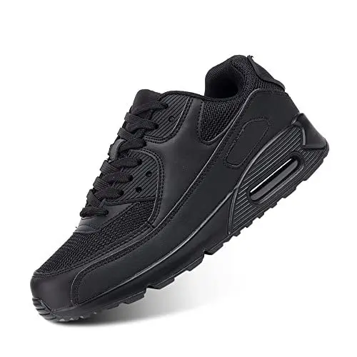 Produktbild: Hitmars Laufschuhe Herren Damen Turnschuhe Licht Dämpfung Air Sportschuhe rutschfest Atmungsaktiv Fitness Sneakers E-Schwarz 44