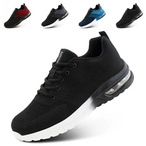 Produktbild: Hitmars Laufschuhe Herren Sportschuhe Damen Turnschuhe Joggingschuhe Sport Schuhe Luftkissen Running Atmungsaktiv Gym Sneaker Fitness Trailrunning Schwarz-Weiß EU 40