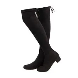 Produktbild: Hitmars Overknees Stiefel Damen Kniehohe Stiefel Frauen mit Absatz Stretch Elastisch 2 Schwarz EU 39-1