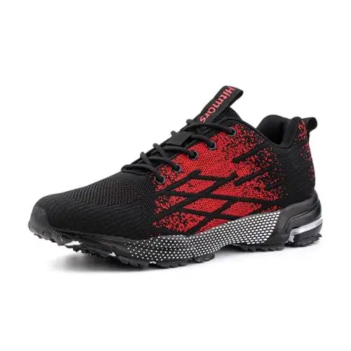 Produktbild: Hitmars Sneaker Herren Turnschuhe Damen Laufschuhe Sportschuhe Joggingschuhe Walkingschuhe Outdoor Sport Running Schuhe Rot N1 EU43