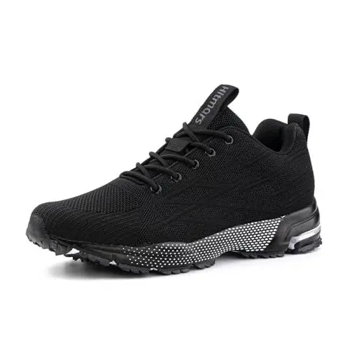 Produktbild: Hitmars Sneaker Herren Turnschuhe Damen Laufschuhe Sportschuhe Joggingschuhe Walkingschuhe Outdoor Sport Running Schuhe Schwarz N1 EU46