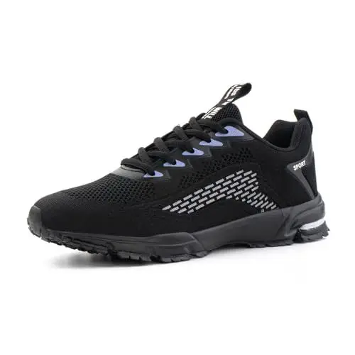 Produktbild: Hitmars Sneaker Herren Turnschuhe Damen Laufschuhe Sportschuhe Joggingschuhe Walkingschuhe Outdoor Sport Running Schuhe Schwarz N2 EU43