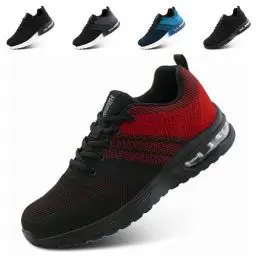 Produktbild: Hitmars Sportschuhe Herren Turnschuhe Laufschuhe Damen Running Sneaker Sport Schuhe Straßenlaufschuhe Luftkissen Atmungsaktiv Gym Tennis Rot EU 43