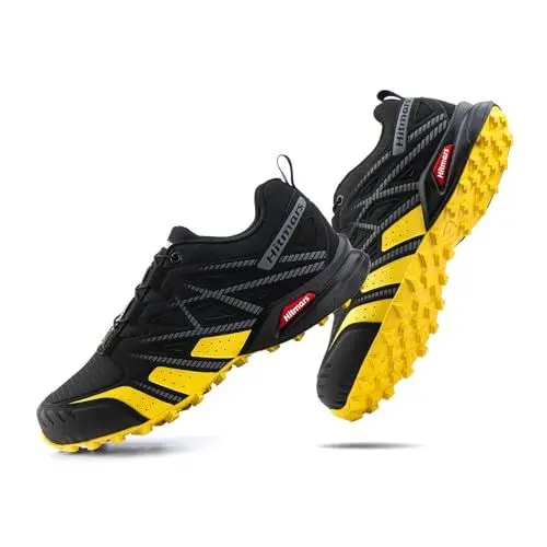 Produktbild: Hitmars Traillaufschuhe Herren Trekkingschuhe Trailrunning Schuhe Männer Damen Wanderschuhe Trail Running Schuhe Trail-Laufschuhe Unisex Gelb EU 44