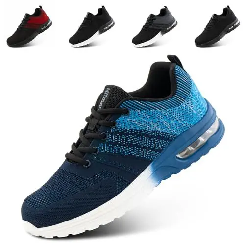 Produktbild: Hitmars Turnschuhe Herren Damen Laufschuhe Sportschuhe Straßenlaufschuhe Luftkissen Seanker Atmungsaktiv Gym Bequeme Leichte Joggingschuhe Blau EU 40