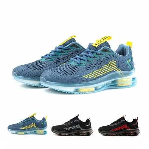 Produktbild: Hitmars Turnschuhe Herren Laufschuhe Herren Sportschuhe Atmungsaktiv Joggingschuhe Leicht Walkingschuhe Outdoor Laufschuhe Sport Run Sneaker Herren N3 Blau Größe 45 EU