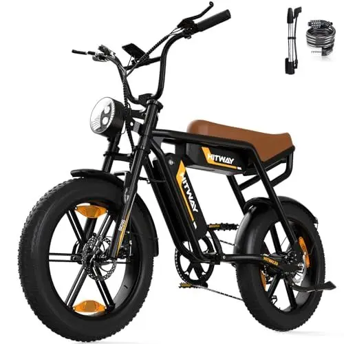Produktbild: HITWAY E Bike Elektrofahrrad für Erwachsene 20 Zoll 4.0 Breitreifen Ebikes, 48V 15Ah/2 * 13Ah Akku Mountain E-MTB Fahrrad,7 Gang zum Pendeln,bis 45-150km