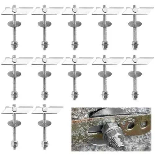 Produktbild: HIULLEN 12 Stück Kippdübel, M8 x 100mm Schwerlast Federklappdübel aus Verzinkter Kohlenstoffstahl, Schwerlastdübel, Trockenbaudübel zum Aufhängen Schwerer Gegenstände auf Trockenbau und Decken