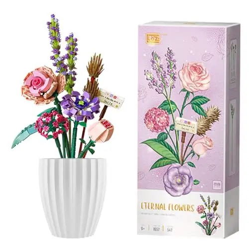 Produktbild: HIULLEN Blumenstrauß-Set, 547 PCS Blumen Bausteine Bausatz, Blumen Bauspielzeugsets für alle Altersgruppen, DIY Blumenstrauß Set für Dekorationen, Einzigartige DIY-Heimdekoration für Mädchen, Jungen