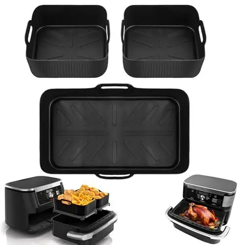 Produktbild: Hivio Heißluftfritteuse Zubehör für Ninja Foodi Flexdrawer 10,4 L AF500EU & Cosori Heißluftfritteuse 10L,Silikonform Heißluftfritteuse Airfryer Zubehör für Ninja Heißluftfritteuse