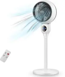 Produktbild: HIYAA Standventilator 82cm | 3 Geschwindigkeitsstufen | Oszillationsfunktion 90° 120° | Fernbedienung |Timer | hoher Luftzirkulation und sehr leise für Wohnungen, Büros und Schlafzimmer