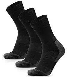 Produktbild: HIYATO Merino Wandersocken Herren & Damen 3 Paar - Gepolstert, 60% Merinowolle Thermosocken, Wintersocken - für Trekking, Outdoor und Sport (43-46, 3 Paar | Schwarz)