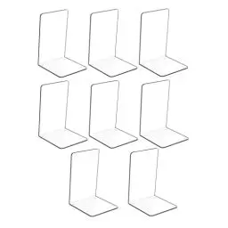 Produktbild: Buchstütze, Hiziwimi 8PCS Transparente Acryl Buchstützen mit rutschfesten Aufklebern, 4 Paare Bücherstütze für Schlafzimmer, Bibliothek, Büro, Schule und Schreibtisch-Organizer, Dekoration, Geschenk