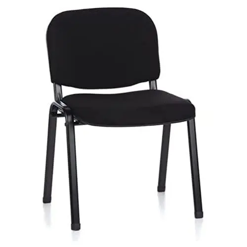 Produktbild: hjh OFFICE 4er Set Besucherstuhl stapelbar XT 600 Konferenzstuhl Stapelstuhl gepolstert, Metallgestell, Stoffbezug Schwarz 704500