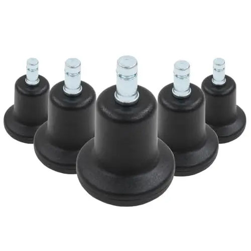 Produktbild: hjh OFFICE 619002 5X Bodengleiter Bürostuhl Stand No. 10 Kunststoff 10mm/50mm Drehstuhl Stuhl Gleiter Standfuß