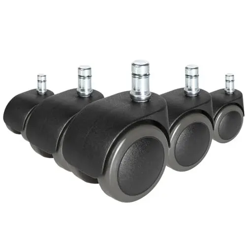 Produktbild: hjh OFFICE 619029 5X ungebremste Rollen ROLO Free Stuhlrollen für Hartböden 11mm / 50mm