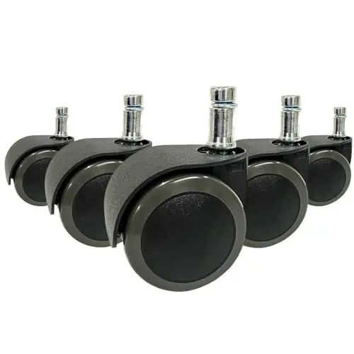 Produktbild: hjh OFFICE 619031 5X Hartbodenrollen ROLO Easy 11mm / 50mm Stuhlrollen Bürostuhl für Harte Böden